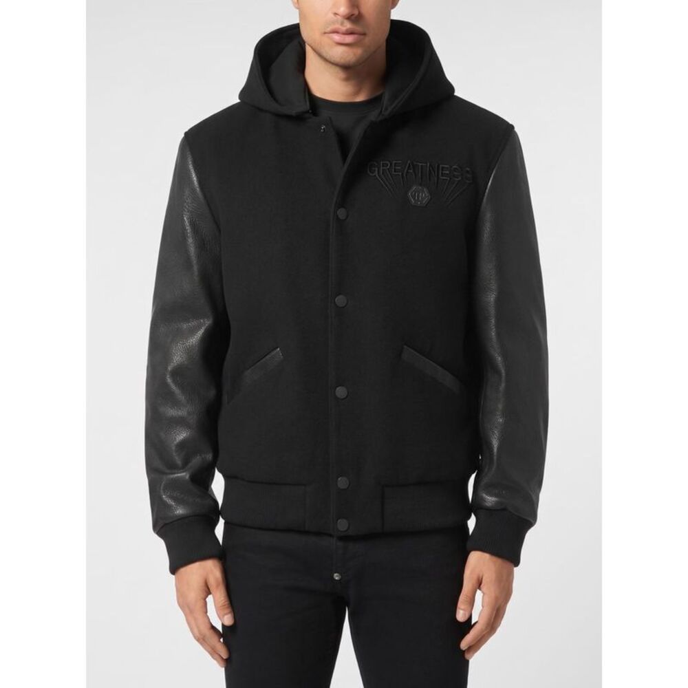 Philipp Plein Men Hooded Bomber Jacket Philipp Plein